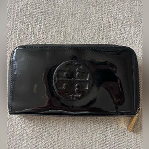 Tory Burch Black Patent Leather Wallet